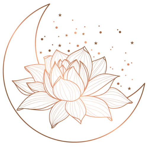 Serenity Salt Cave and Spa Rose Gold Lotus and Moon Logo
